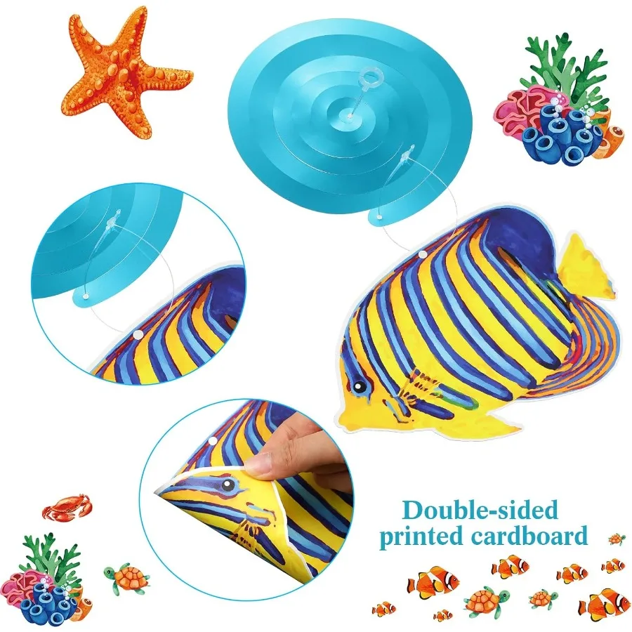 ของตกแต่งงานปาร์ตี้ธีมใต้ทะเล ปลาเขตร้อน 30 ชิ้น แบบแขวน ตกแต่งเพดาน รูปทรงวน สำหรับงานปาร์ตี้ธีมมหาสมุทร ตัวละครใต้น้ำ งานปาร์ตี้ริมชายหาด
