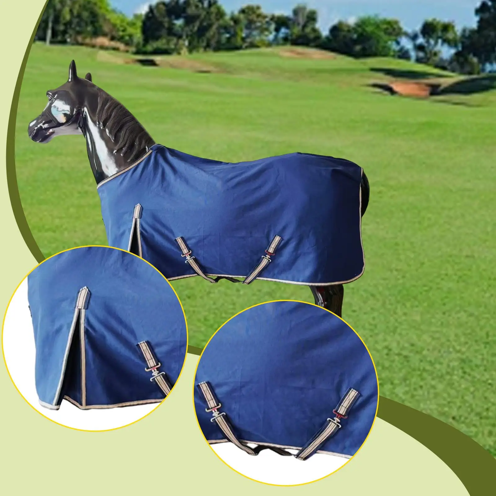 adjustable-horse-blanket-liner-soft-canvas-lightweight-protection-sheet-for-stable-use-horses-spring