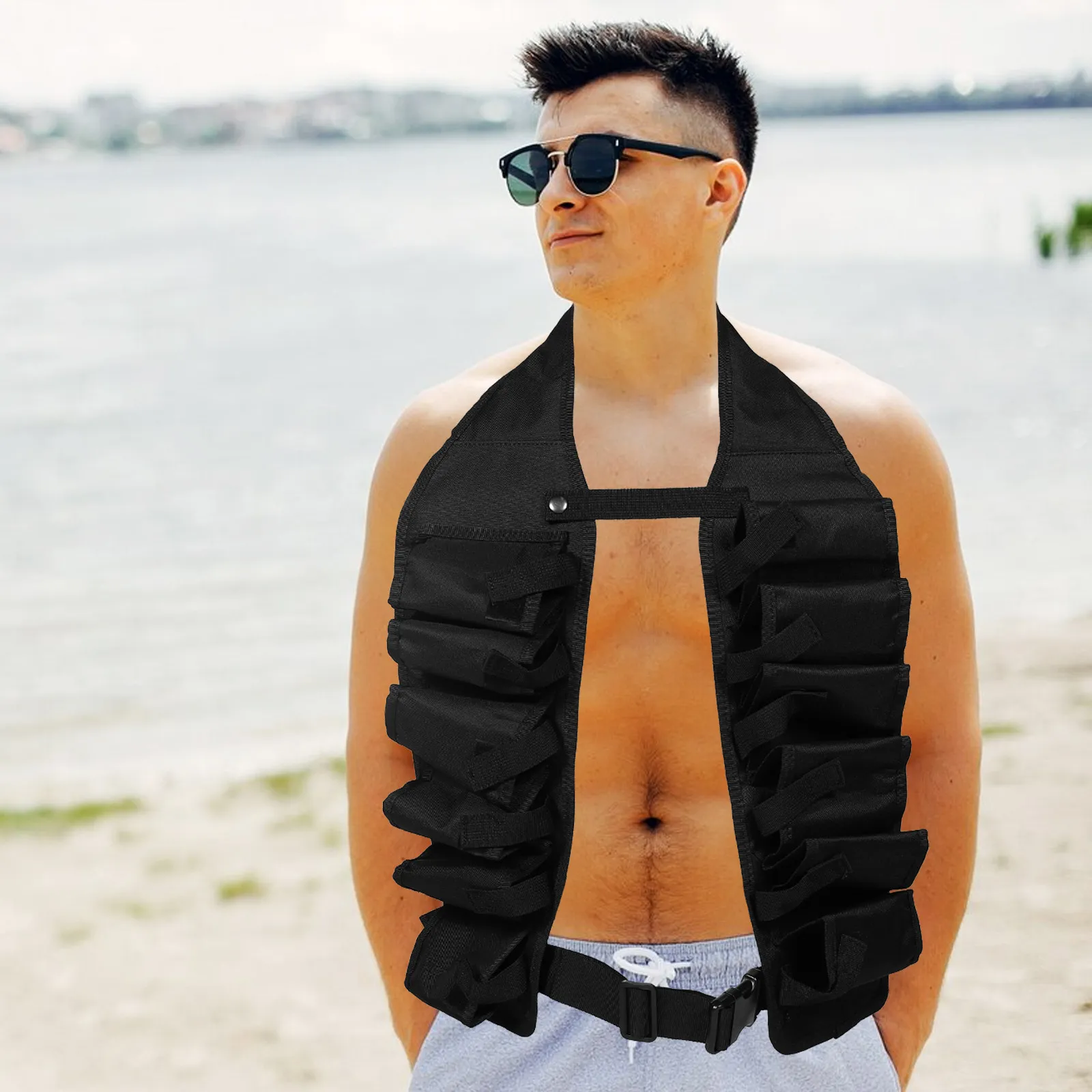 

Practical Beer Belt Lightweight Portable Accessories Men Women Style Barbecue Camping Vest Beer Belt