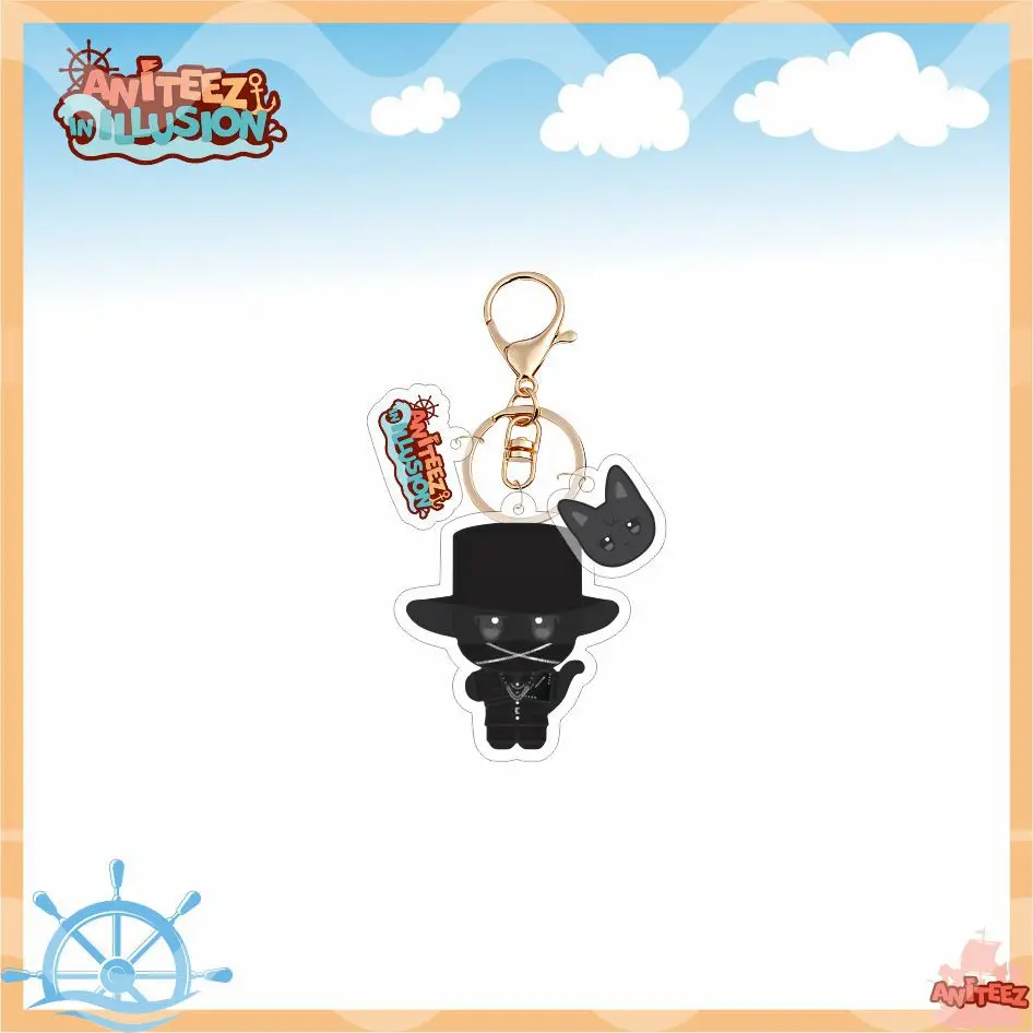 KPOP ANITEEZ Merch Keychain for Women Men ATINY Cartoon Kawaii Fashion Acrylic Key Ring Holder Gifts Car Bag Charm Accessories