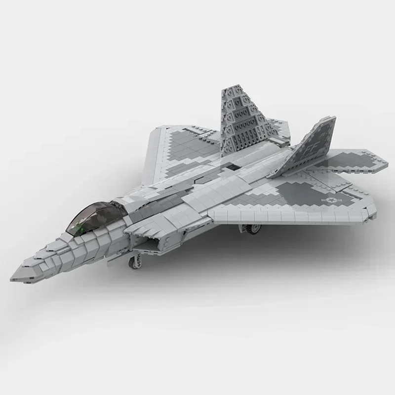 Moc ビルディングレンガ軍事戦闘機モデル 1:35 F-22 ラプター技術モジュラーブロックギフトクリスマスおもちゃ DIY セット組み立て