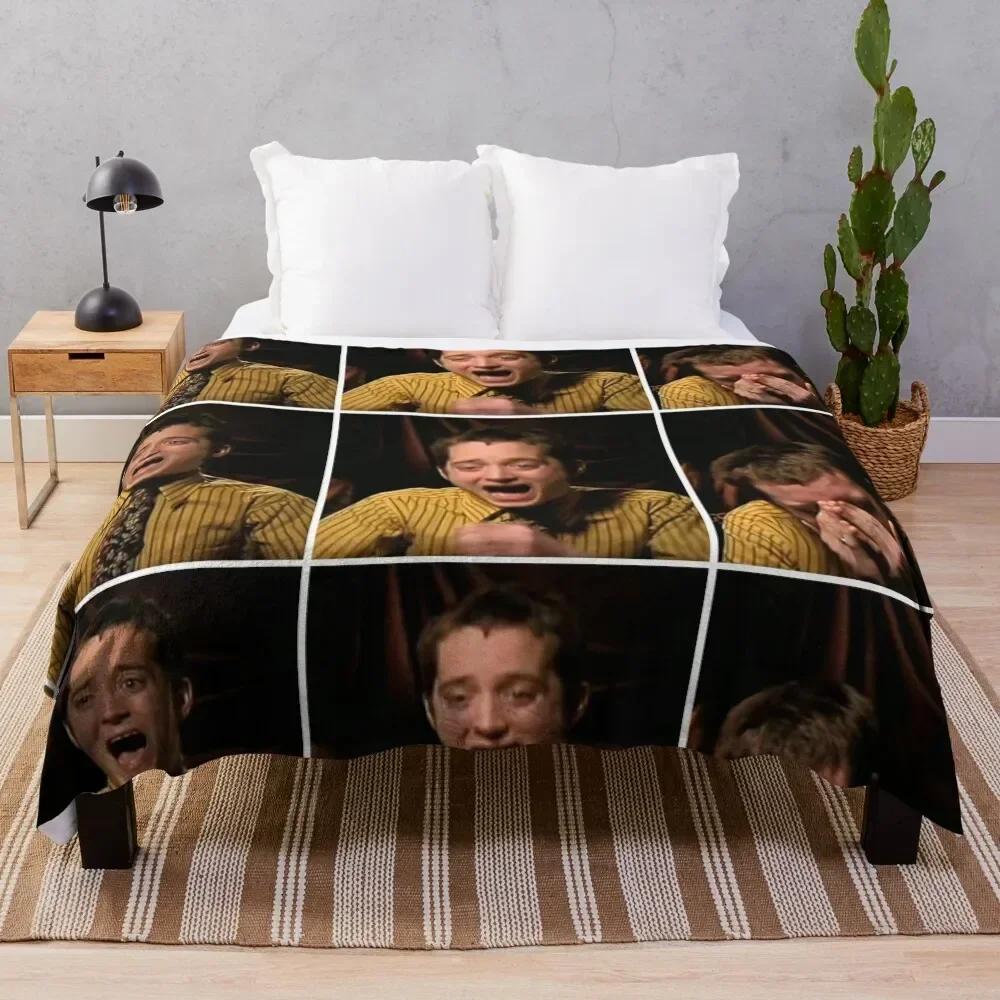 

elijah wood laughing Throw Blanket