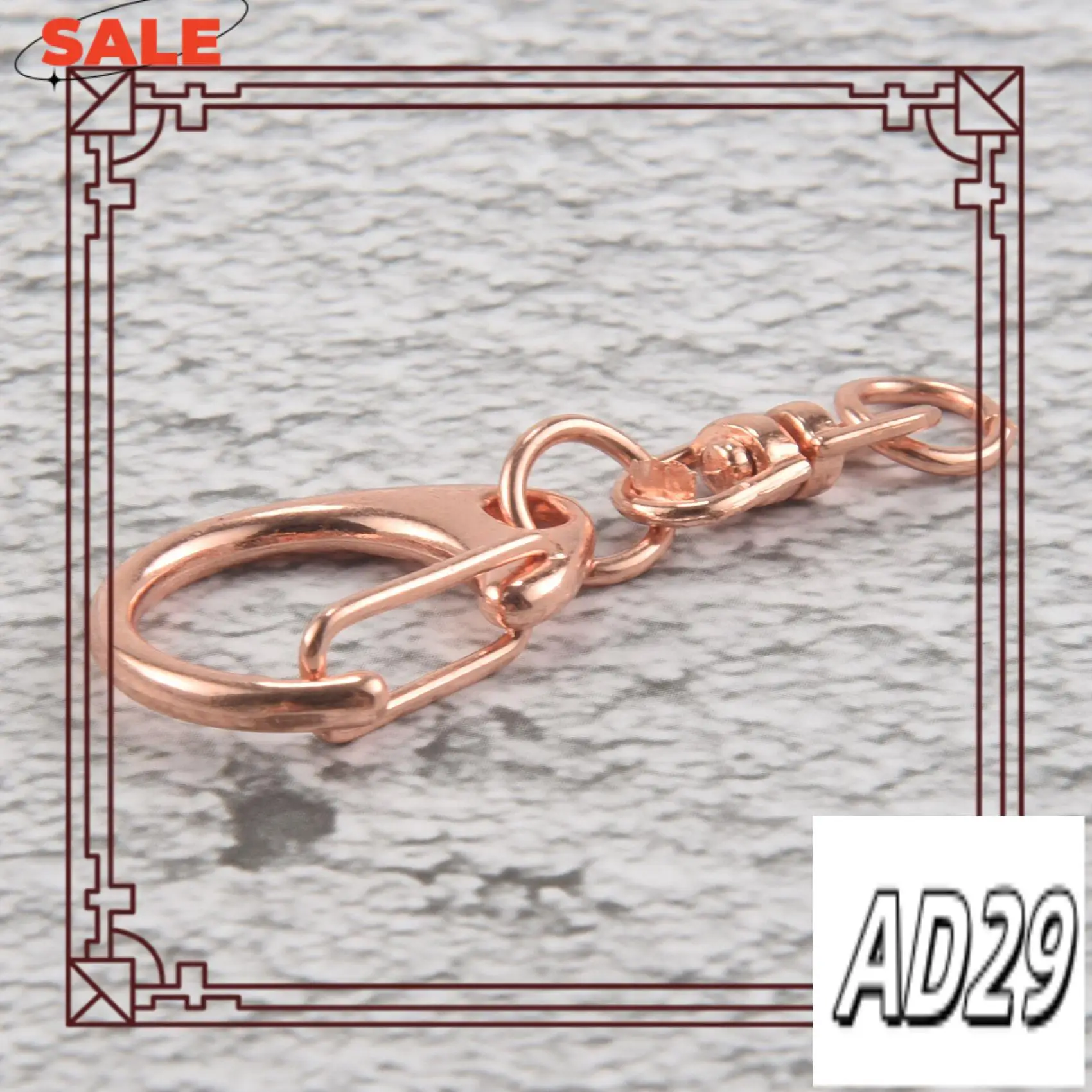 

D9-50 Pcs Rose Gold Keychain, Spring Snap Key Ring With Chain And Jump Rings, DIY Key Chain Parts For Craft Hanging Buckle