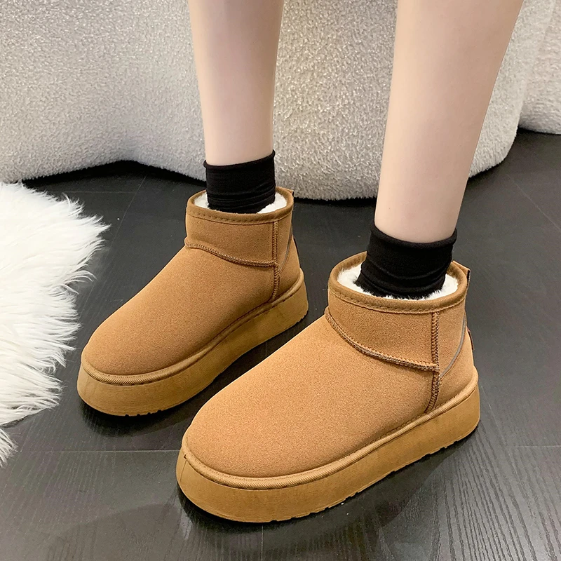 2024 New Classic Thickened Fluff Women's Snow Boots Comfortable Warm Ankle Boots Women Winter Ladies Shoes Chunky Botas Mujer