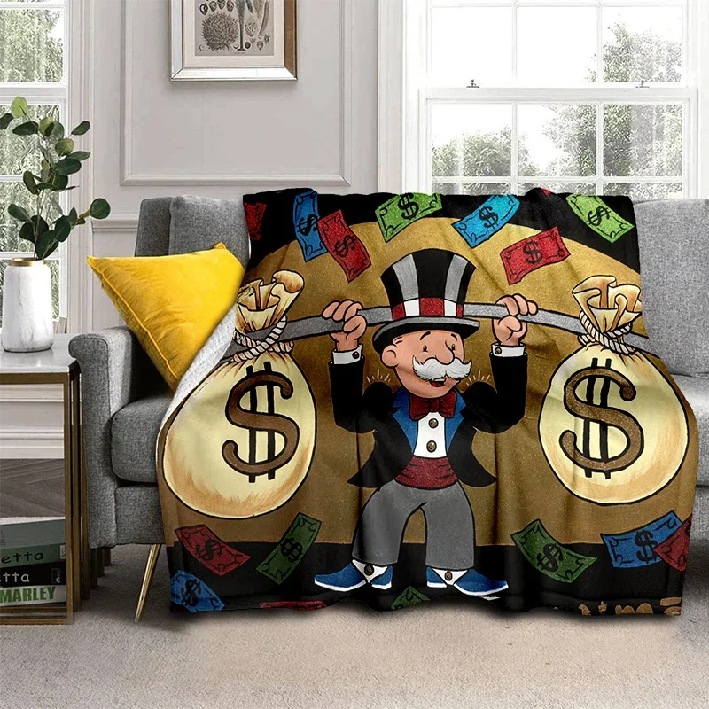 

Games Dollar MMoney Cartoon Printed Blanket Bedroom Livingroom Bed Warm Soft Comfortable Air Conditioner Office Throw Blankets