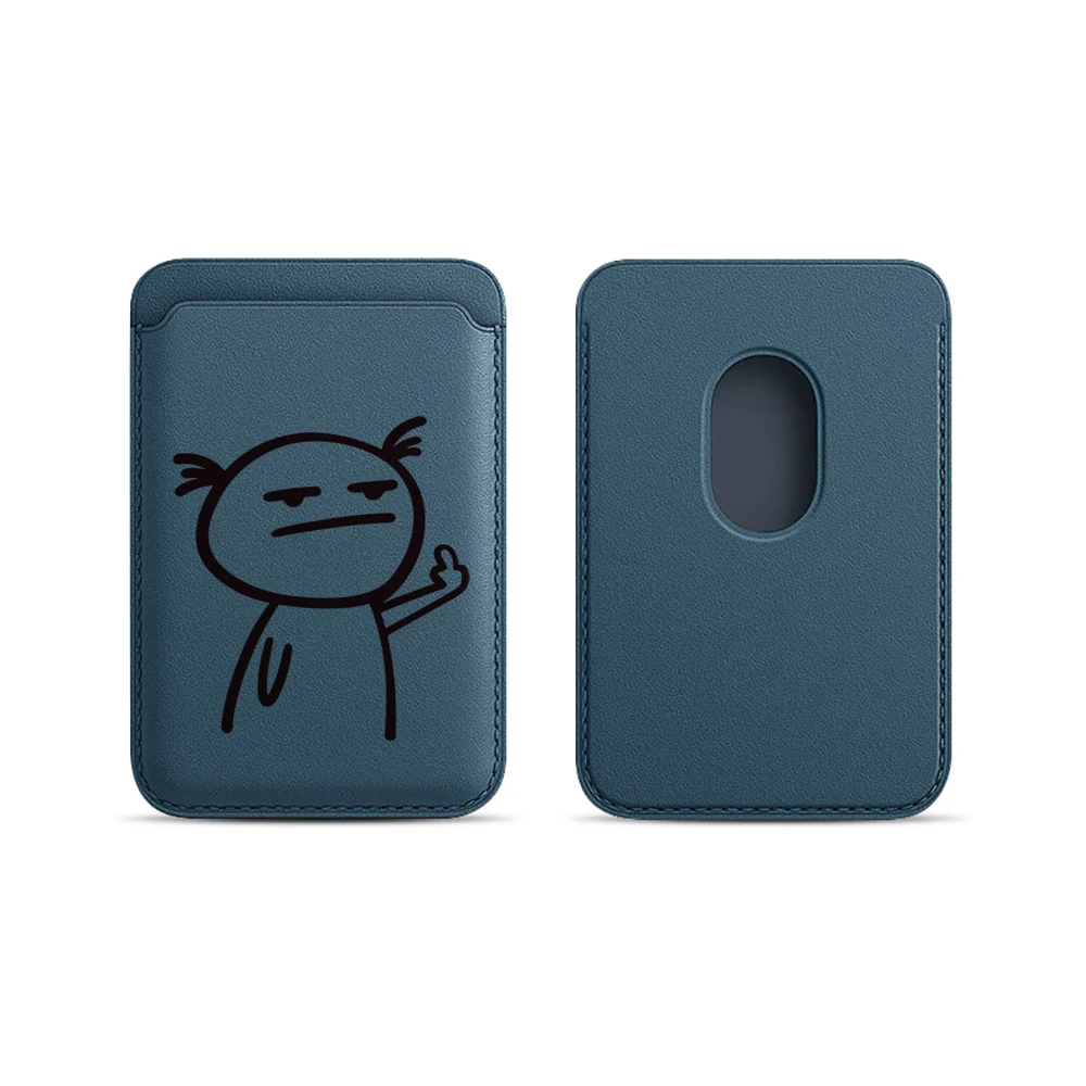 Stick Figures Leder-Kartenetui Handyhülle Kartenhalter für Magnetische Hülle Geeignet für alle iPhone Magsafe Karten-Handy-Rückseiten-Taschen – Detail 7