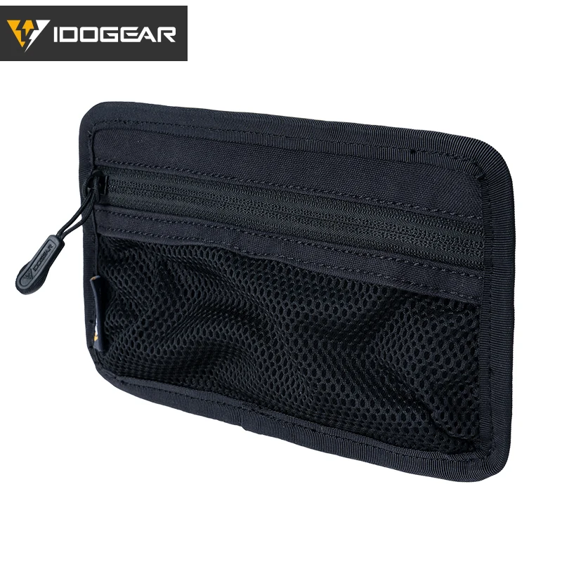 IDOGEAR Tactical Mesh Pouch Insert Modular Bag Compartment Utility Organizer Admin Pouch EDC Net Pocket w/ Hook Fasteners 35112