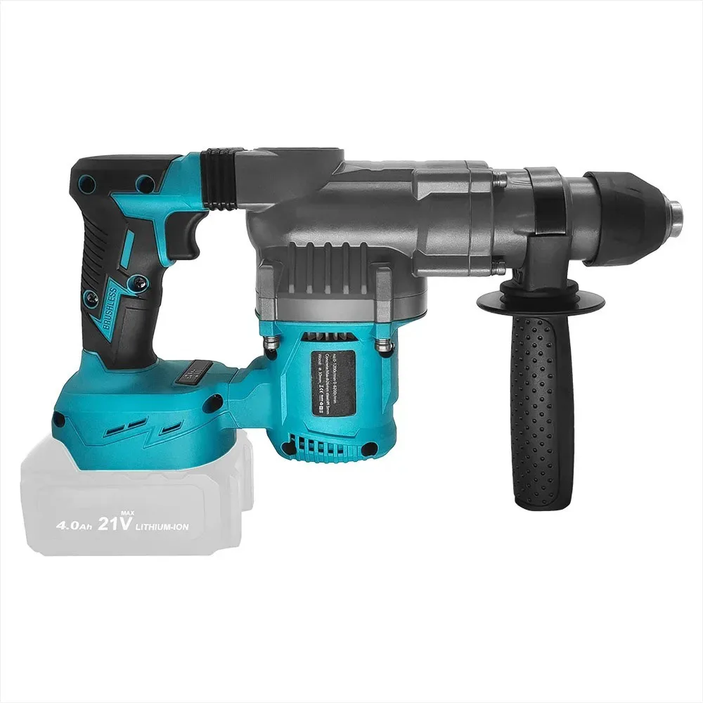 26mm Brushless Electric Impact Hammer Drill 2-Mode Rotary Hammer Multifunctional Cordless Power Tools Fit Makita 18V Battery