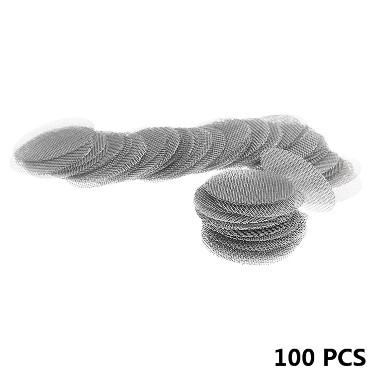 100Pcs/set Smoking Pipe Screen Metal Filters 20mm Stainless steel Tobacco Mesh Hookah Water Pipe Smoking Accessories Smoker Gift