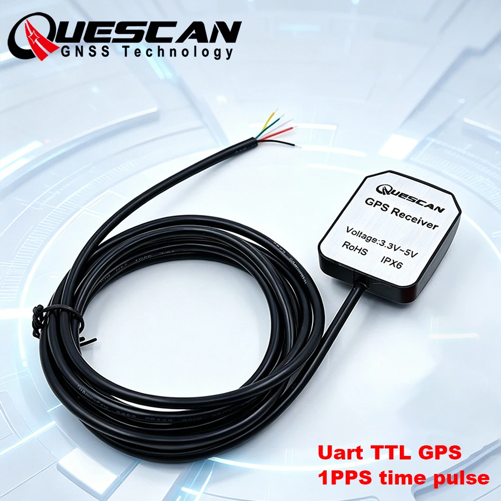 QUESCAN 3.3V-5V Smart GPS Receiver ESP32 STM32 Arduino GPS Module NMEA Antenna PPS 1PPS Timing Positioning Module GPS QSSS SBAS