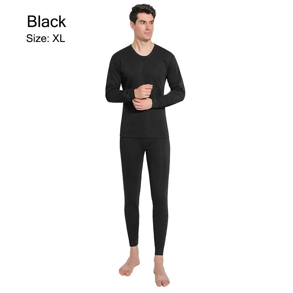 

Cold Weather Fleece Lined Warm Men's Long Johns Set Thermal Underwear for Men Top & Bottom Set Men's Thermal Underwear Set