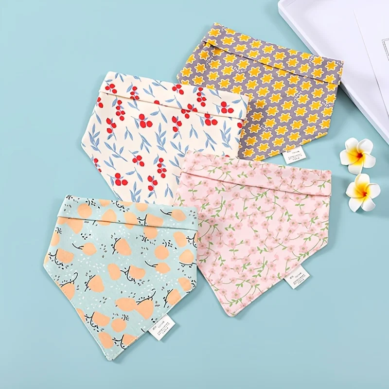 

4pcs/set Baby Bibs Cartoon Print Saliva Towel Baby Bibs Newborn Feeding Bibs Unisex Cute Bandana Bibs for Boys Girls