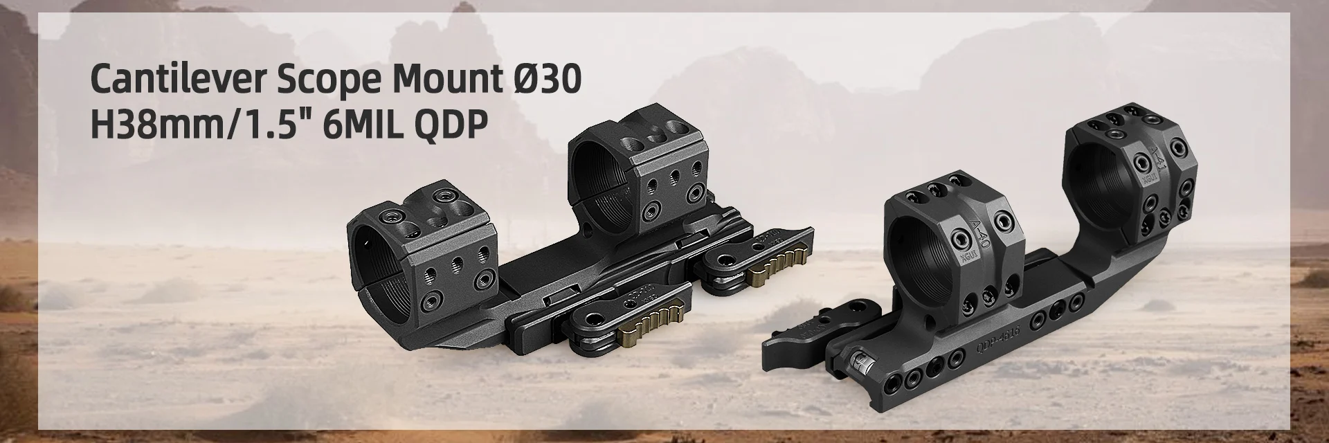 High Quality 30mm QD Scope Mount Hunting Rifle Scope Ring Cantilever Scopes Mounts 34mm 1.50' 6MIL QDP Picatinny Mount
