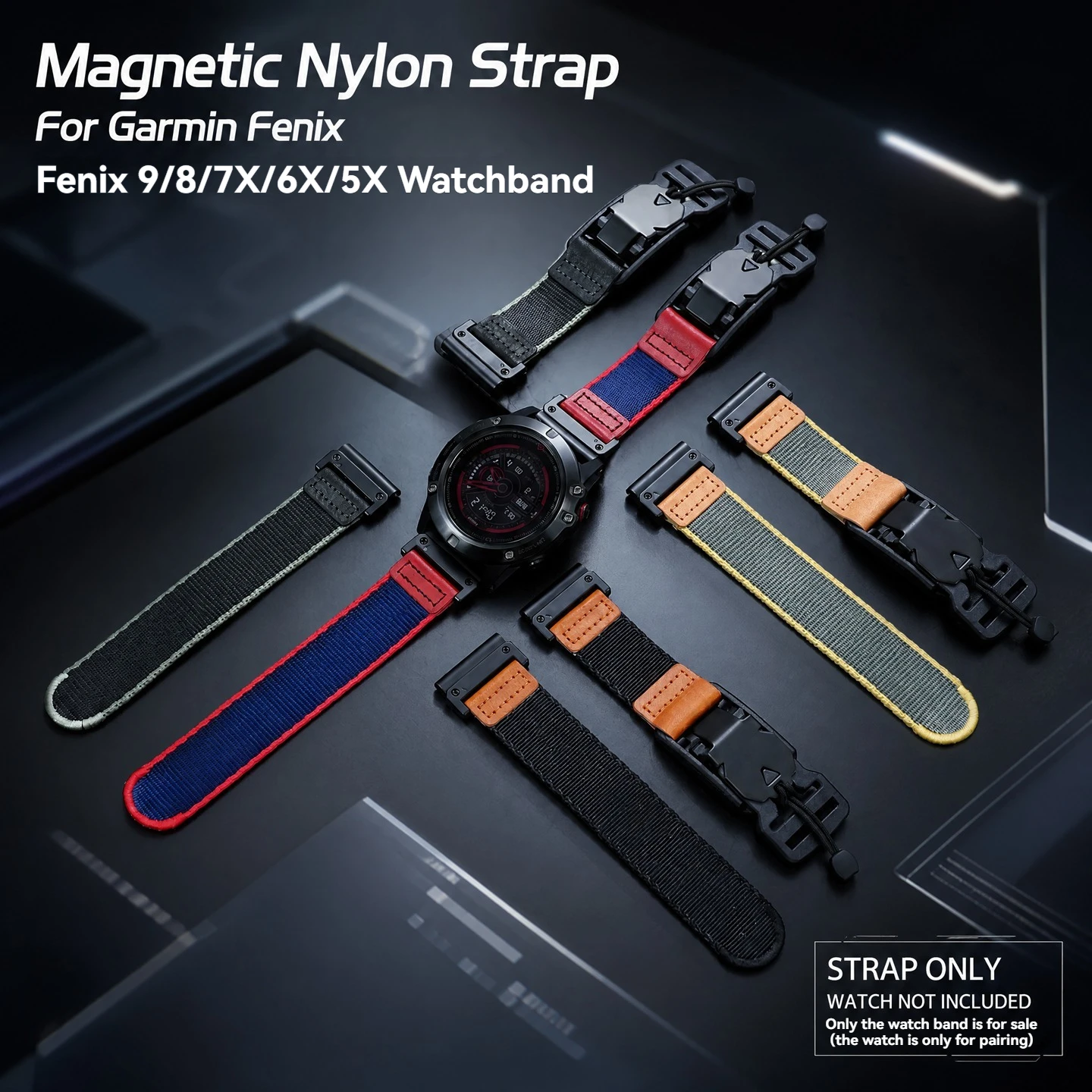Quick Release 26mm Nylon Strap For Garmin Fenix9/Tactix 8/Fenix 8 51mm Durable Bracelet Enduro3/Fenix 7X/6X/5X canvas watchband