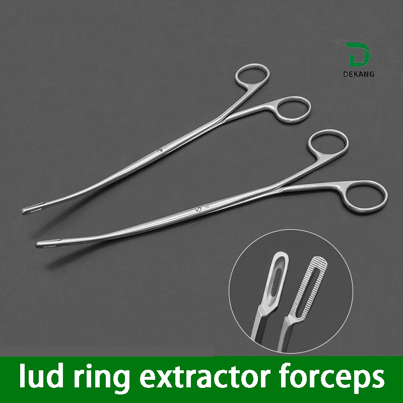 Stainless Steel Ring Removal Forceps Elbow Transverse Tooth Iud Placement Forceps