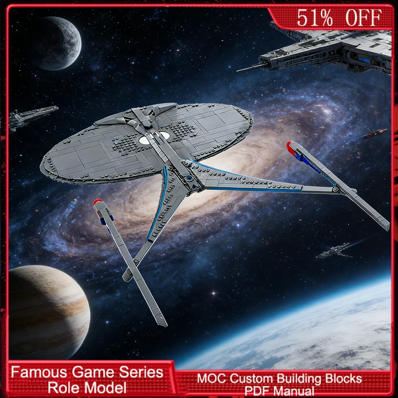 811 PCS 비행기 딥 스페이스 익스플로러(중형) – 플래그십 모델 MOC 맞춤형 모듈형 빌딩 블록 DIY 소년 조립 장난감 선물