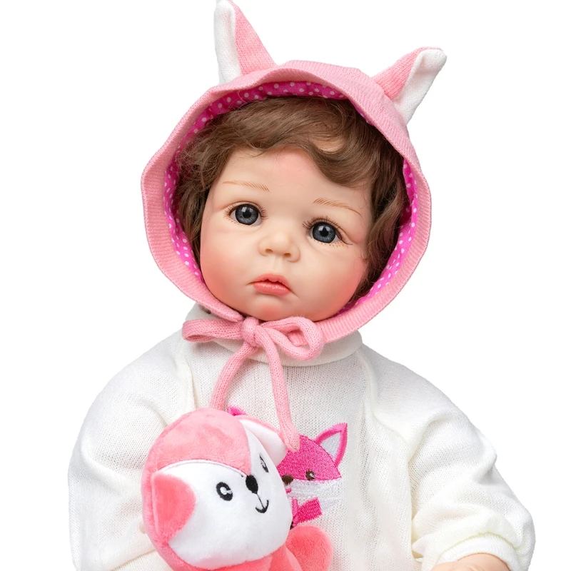 55cm/21in Reborns for Doll Baby Girl for Doll Nurturing for Doll Realistic Handmade Soft Body with Opened Eyes Gir