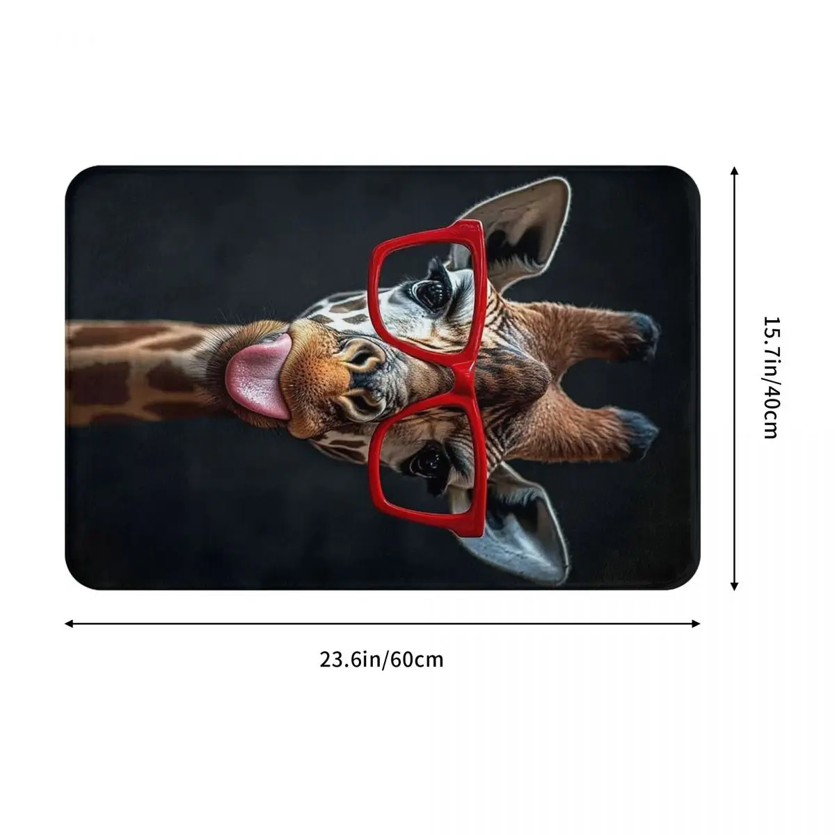 Giraffe With Glasses Doormat Water oil proof Carpet Rug Kitchen Entrance Home Floor Mat for Living room Footpad Mats