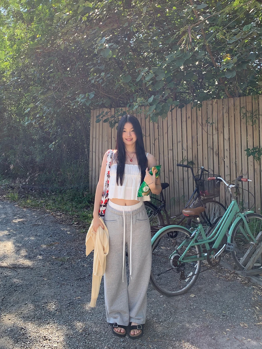 بنطلون واسع الساق للنساء بخصر مرتفع وقصة مستقيمة، بنطلون كاجوال فضفاض رمادي اللون، إصدار جديد للربيع والخريف، مريح ومصنوع من ... #2