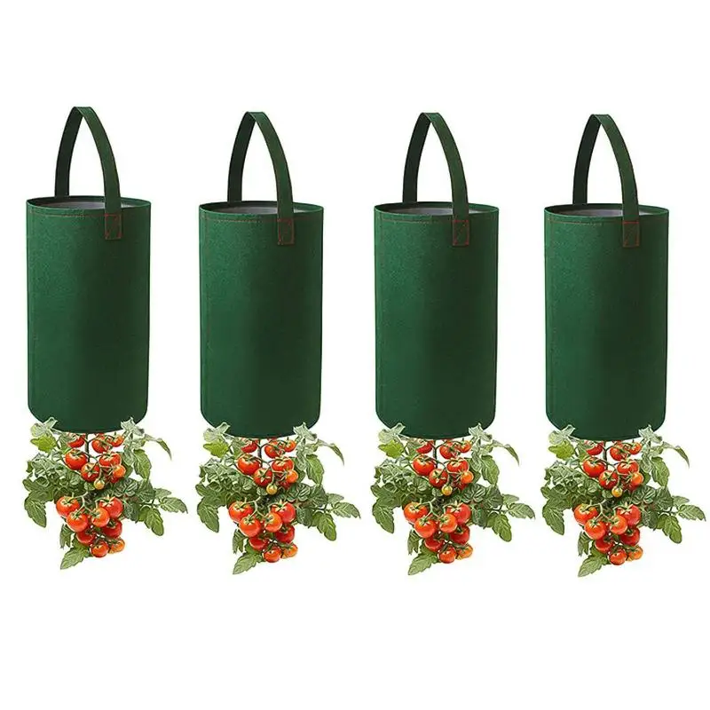 Felt Hanging Tomato Grow Bag Upside Down Tomato Planter Multifunction Strawberry Vegetable Flower Plant Grow Bags