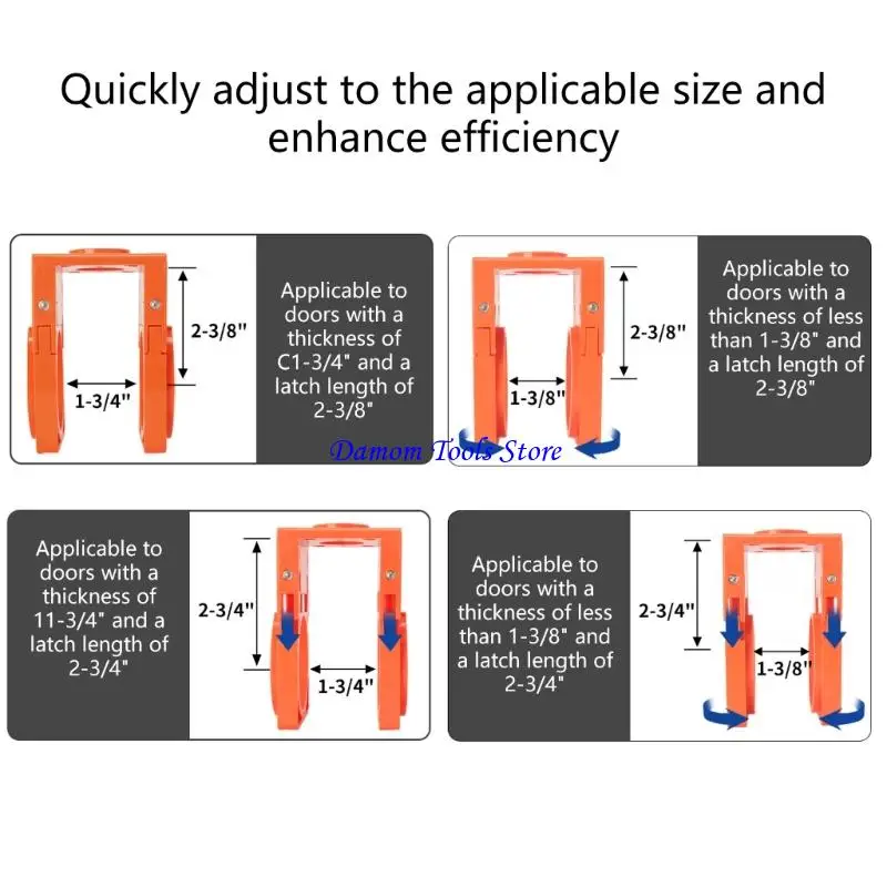 57BE 4Pcs Complete Door Lock Drilling Adjustable Template for Various Door Type