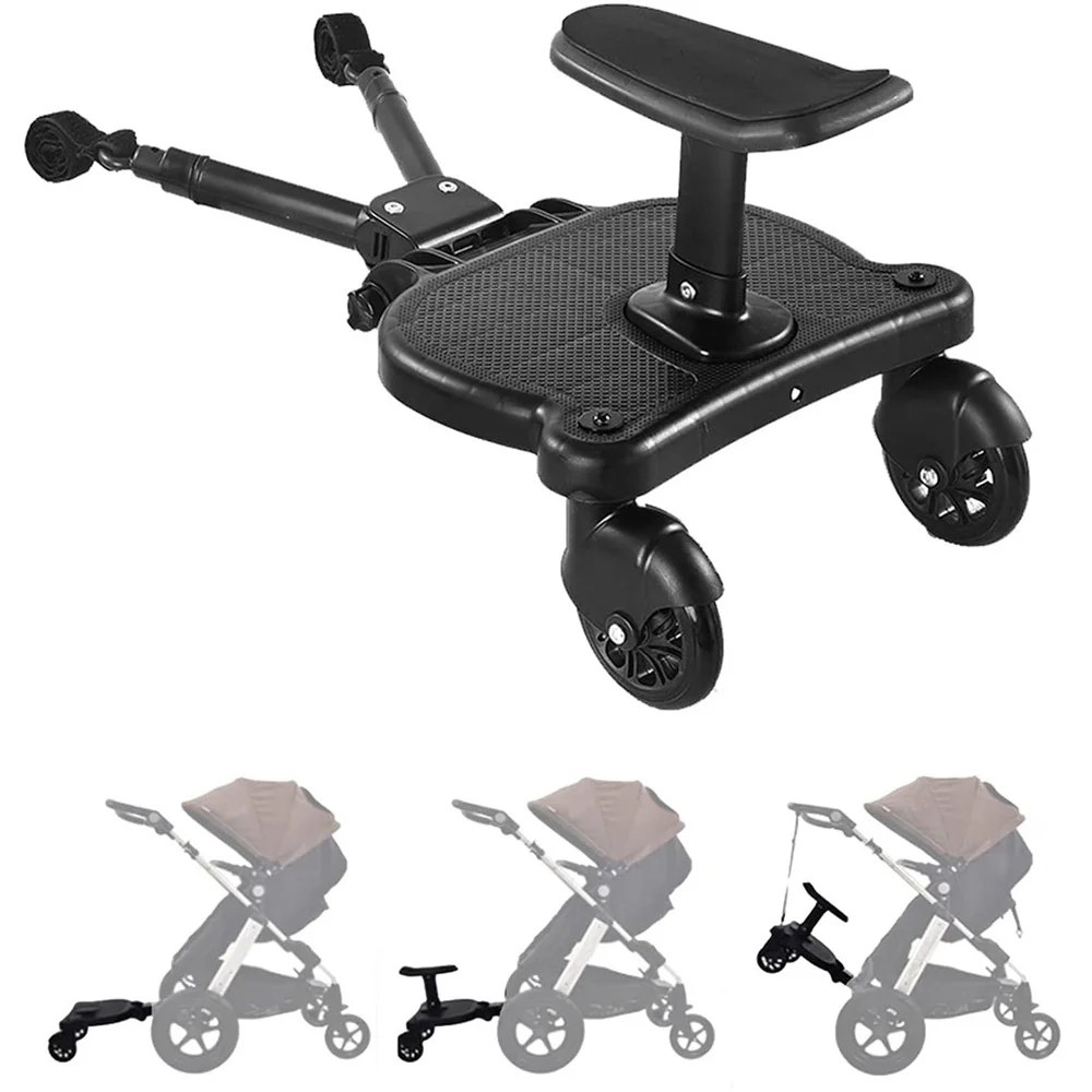 Children Stroller Accessory Pedal Standing Plate Buggy Stroller Ride Board Outdoor Children Connect Buggy Board with Seat