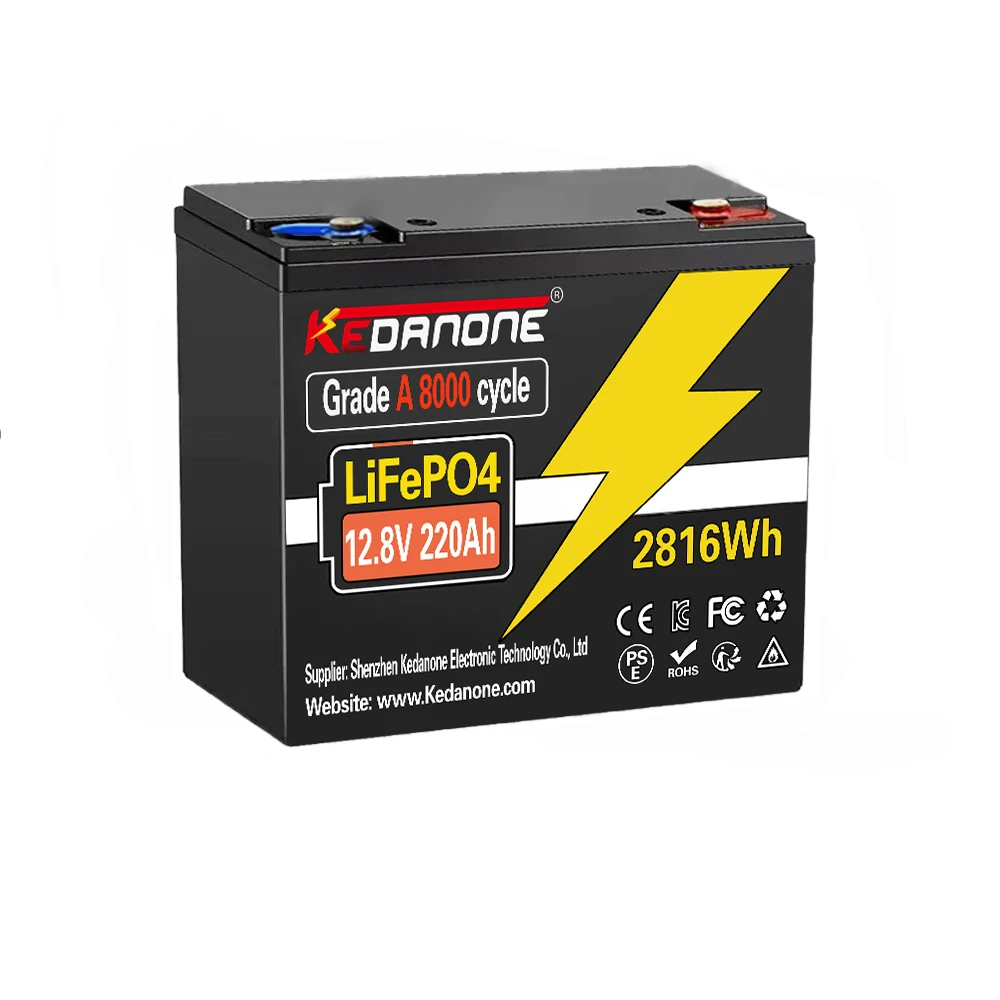 

220Ah LiFePO4 12.8V Lithium Battery 150Ah 220Ah LiFePO4 Battery 12V Support BMS 8000+ Cycles Times For Solar Boat No