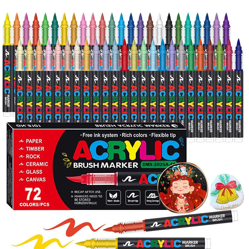 

Жидкие маркеры с мягким наконечником акриловые маркеры набор маркеров, ручка для рисования Подходит для каменной древесины, ткани, холста, стекла и художественных проектов