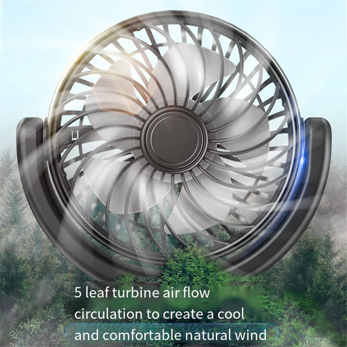 CCDD รถ เบาะหลังพัดลมระบายความร้อน 3 ความเร็ว USB รถพัดลมพนักพิงศีรษะด้านหลัง 360 °   พัดลมระบายความร้อนคอรถยนต์แบบหมุนได้สําหรับรถยนต์ SUV