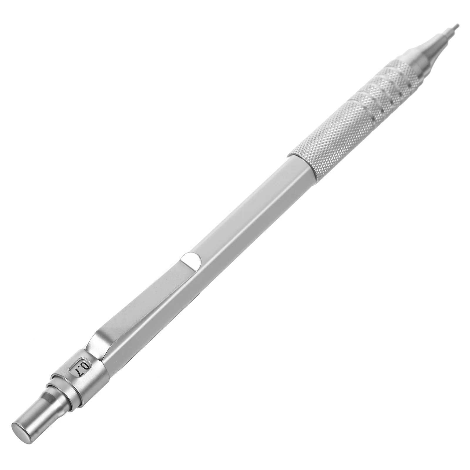 

Mechanical Pencil Set Silver Automatic Test Writing Gifts Refillable Leads Detachable Clip Retractable Tip Quality