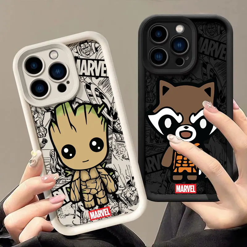

Marvel Groot Rocket Raccoon Cute Fundas For Google Pixel 10 9 8 7 Pro XL 9A 8A 7A Case Cover for Pixel 10Pro 9Pro XL Back Coque