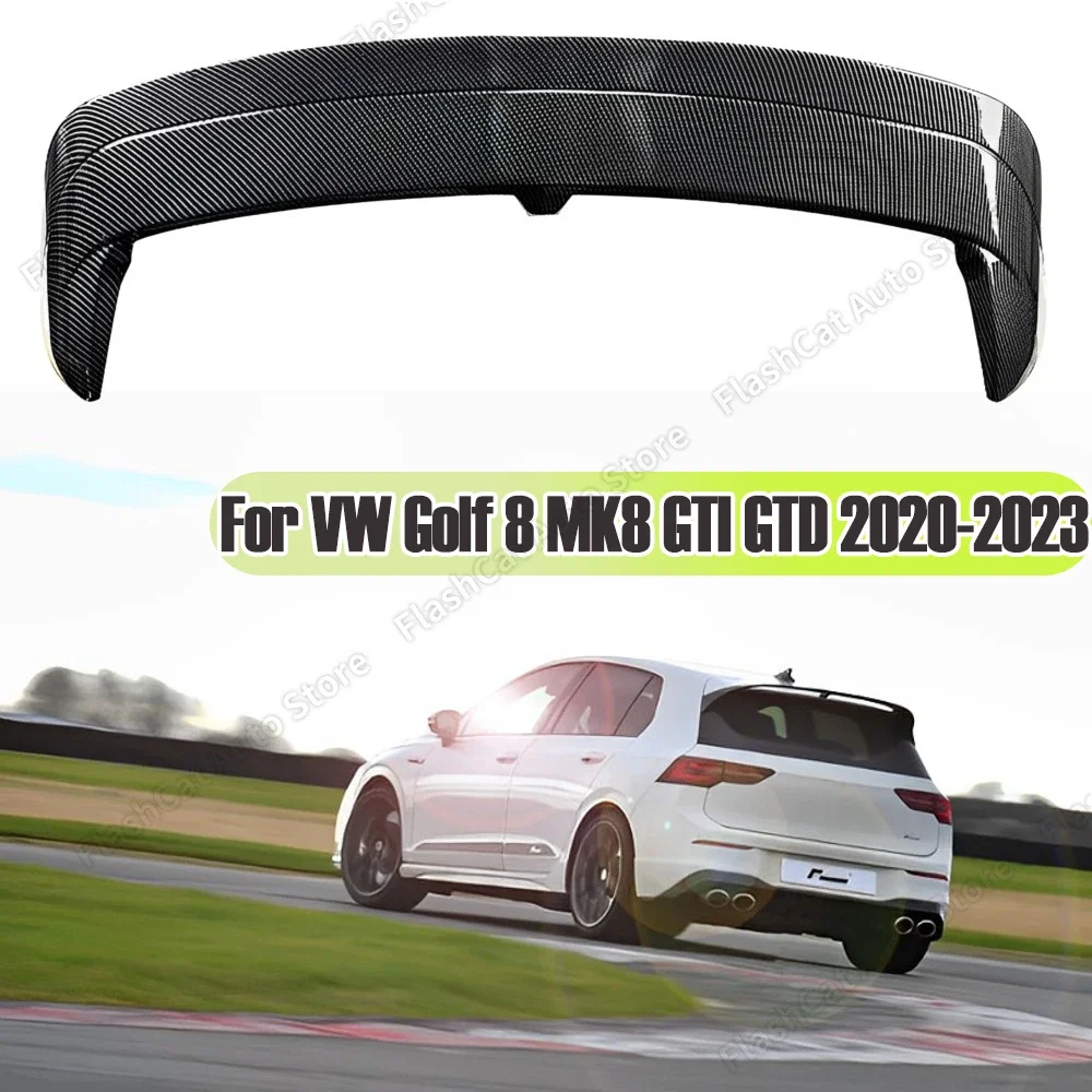 For VW Golf 8 MK8 GTI GTD R REAR TRUNK ROOF SPOILER LIP WING GLOSS BLACK ClubSport CS Style 2020 2021 2022 2023 BODY KIT