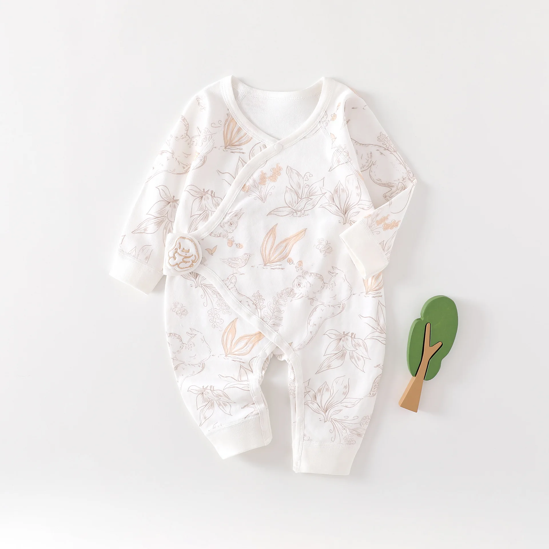 AYNIGIELL Spring Autumn Clothing New 0-6M Cotton Newborn Baby Girl Boy Romper Print Infant Jumpsuit Newborn Baby Clothes