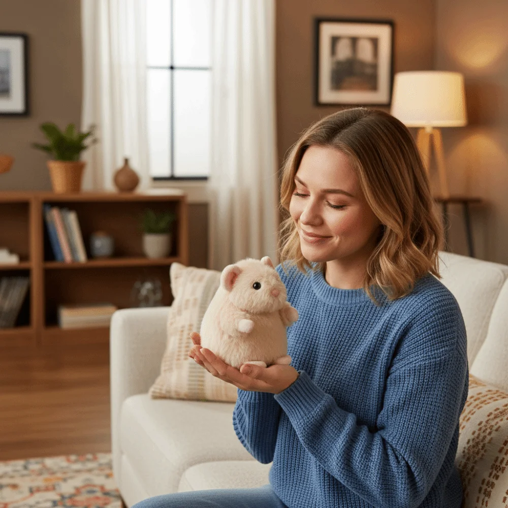 Cartoon 3 Colour Simulation Mouse Soft Cute Cartoon Pet Fancy Rat Simulation Stuffed Flower Branch Pet Cat
