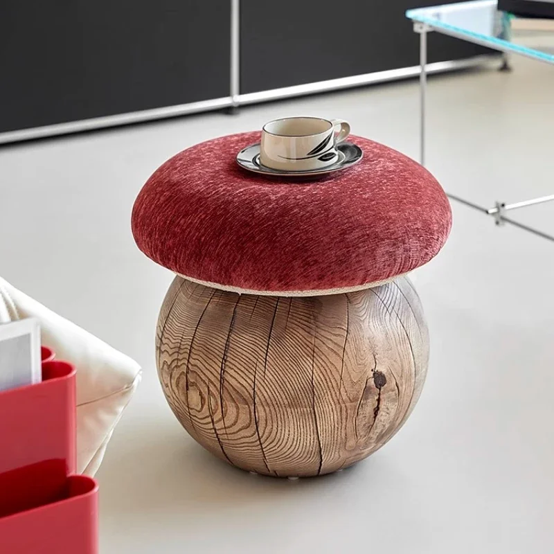 

Mushroom stool designer log low stool household home change shoes medieval cream style dressing