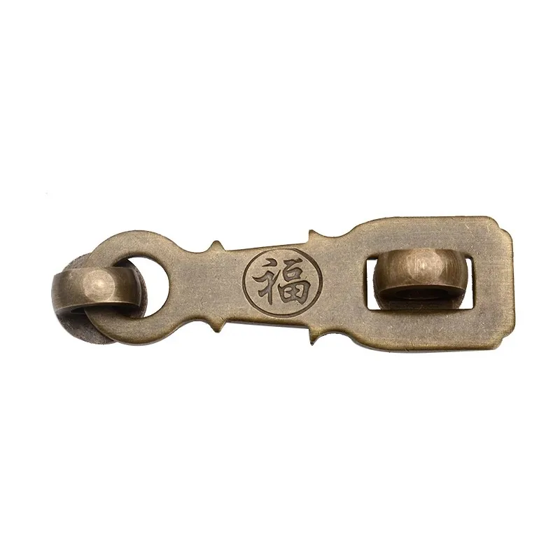 

FU Furniture Door Brass Hasp Cabinet Lock Buckle Antique Drawer Bolt Garden Anti-Theft Hardware Part
