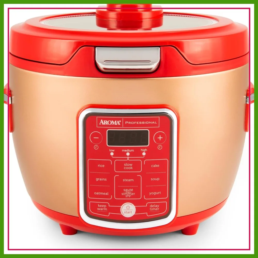 

Rice Cooker with Glass Lid, 11 Preset Programs, Steamer & Slow Cooker, 20 Cups Cooked