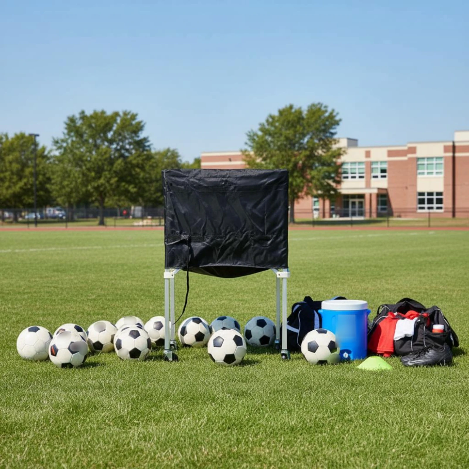 

Foldable Ball Trolley Multi-Sport Use Folding Ball Trolley Long-Lasting Lightweight for Teachers, Training Court