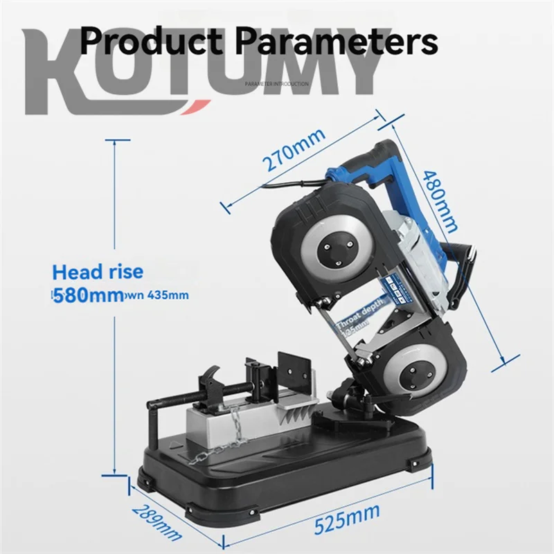 1500W Metal Cutting Machine Metal-cutting Band Saw Metal Band Sawing Machine Adjustable Speed Sawing Machine