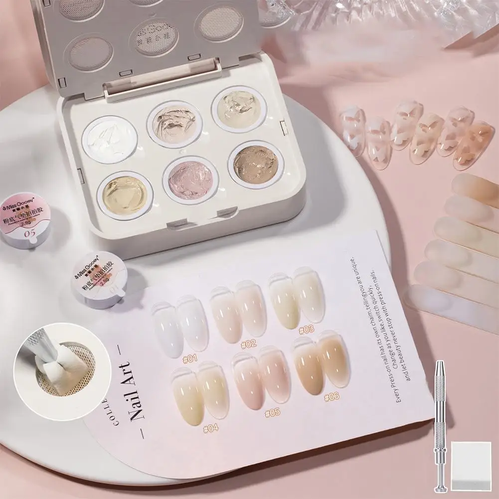 

6-Color Air Cushion Pat Gel Nail Polish High Saturation Cream Paint for Blush Nails Gradient Concealer Effects Potato Mash