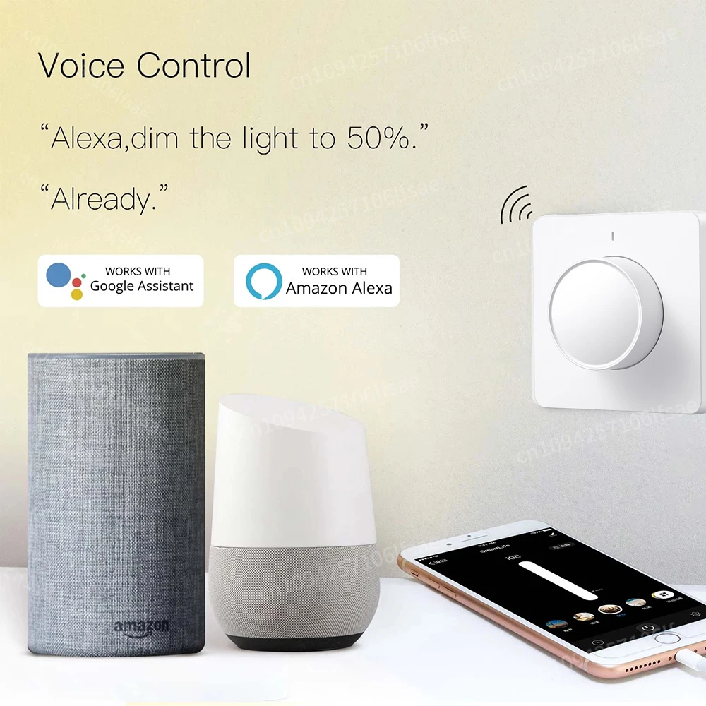 Tuya EU Smart Wifi/Zigbee Dimmer Light Switch Dimming Panel Wall Smart Switch 220-240V Works with Alexa Google Home APP Control