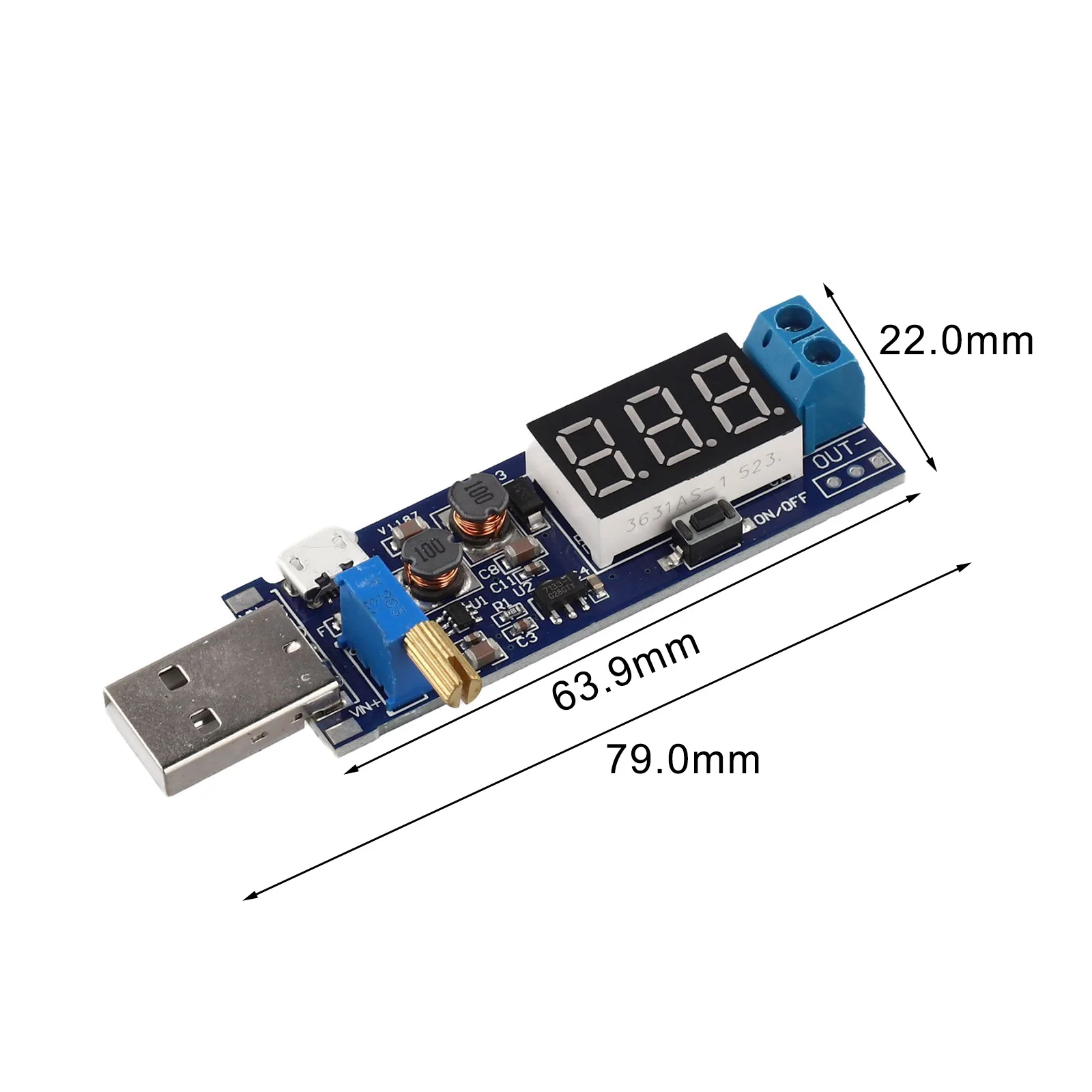 USB Boost Power Regulator Module 5V To 3.3V 9V 12V 24V Adjustable Voltage Converter For Desktop Electronics Testing Tool