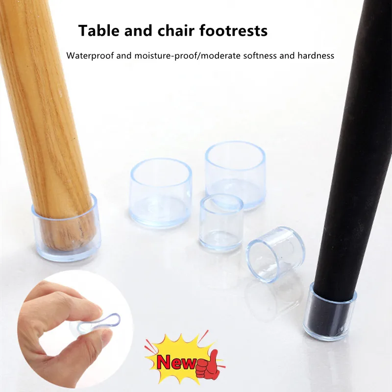 16Pcs 16//25/30mm Transparent Chair Leg Caps Rubber Feet Protector Pad Covers Plugs Cover Furniture Leveling Feet Home Decor