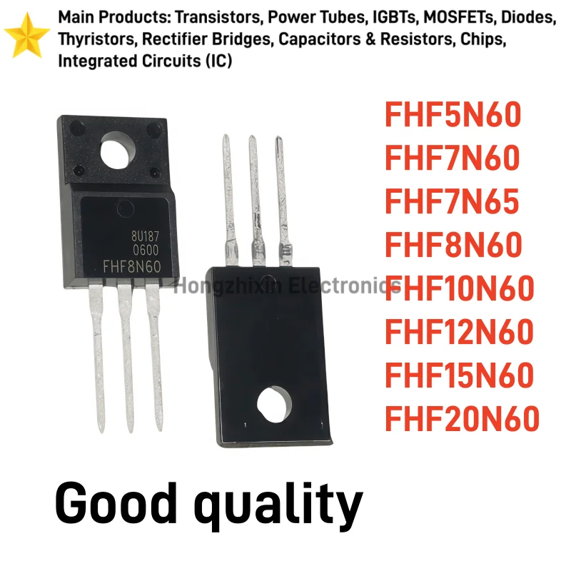 10PCS NEW FHF5N60 FHF7N60 FHF7N65 FHF8N60 FHF10N60 FHF12N60 FHF15N60 FHF20N60 TO-220F N-channel power MOSFET