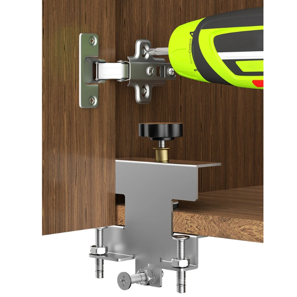 Fixation auxiliaire pour porte d'armoire, aide à l'installation, amélioration de l'habitat, matériau métallique recommandé, serrage solide, serrage stable