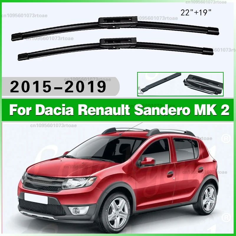 

Щетки стеклоочистителя (22+19 дюймов) для Dacia Renault Sandero II MK2 2015-2019 Stepway (передние и задние)