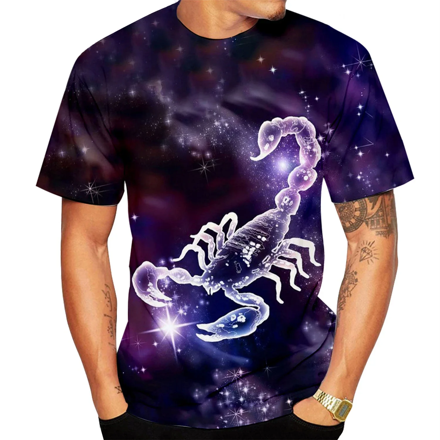 

2025 Animal Scorpion 3D Printed T-Shirt - Street Trendy Men's Clothing - Fashion Summer Harajuku Style Loose-Fitting Round-neck