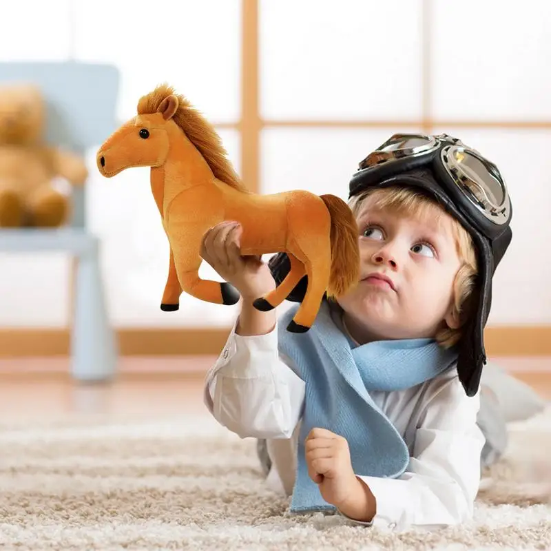 Horse Plush Doll Vivid Plush Pony Doll Toy For Children Home Decors Pony Dolls Comfortable To Touch For Photography Props Living