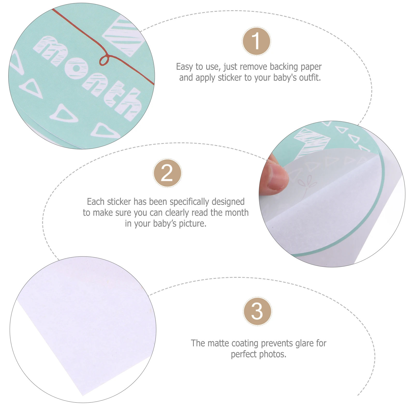 

Baby Milestone Stickers Photo Props Monthly Paper Crafts Newborn Neonatal 1 12 Months Record First Year Celebrate