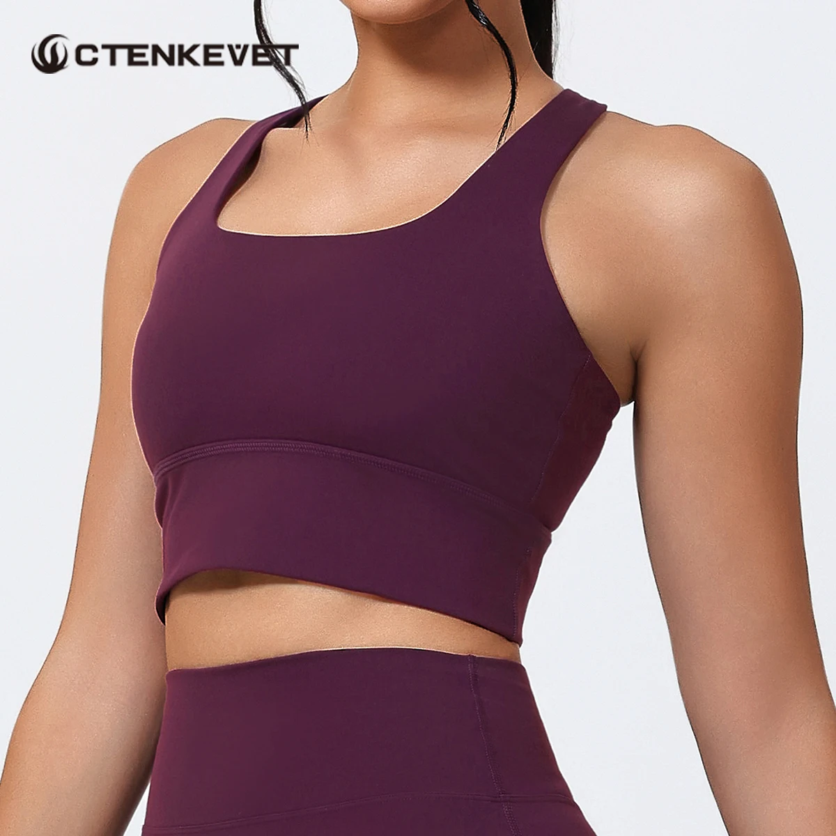 Canotta sportiva da donna ad asciugatura rapida senza schienale Canotta di supporto senza maniche Canotta da corsa femminile ammortizzante specifica per la palestra